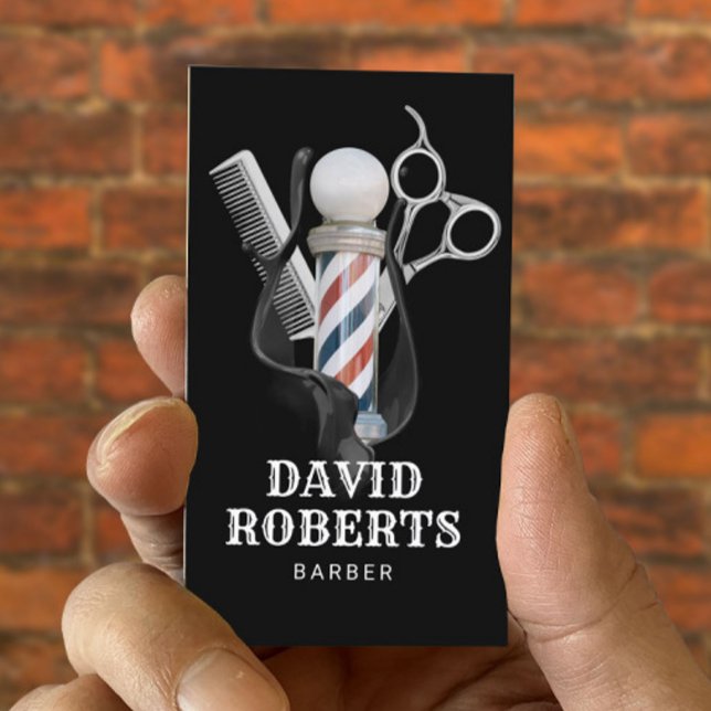 Barber Shop Hair Stylist Professional Barbershop Business Card (Creator Uploaded)