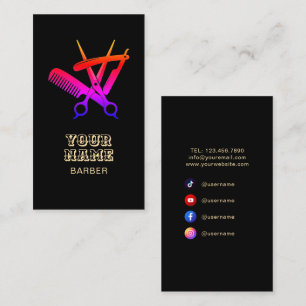 Barber Shop Hair Stylist Professional Barbershop Business Card