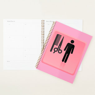 Barber Shop Icon Haircut Comb and Scissors  Planner