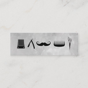 Barber Shop icons Water colour background Mini Business Card