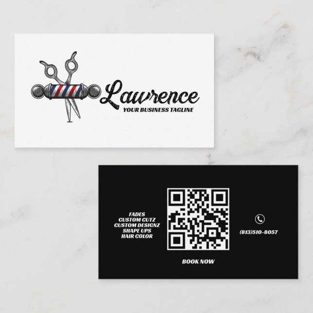 Barber Shop Logo Sign Professional Business Card (Front/Back)