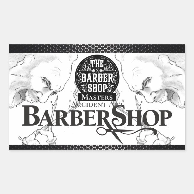 Barber Shop Logo Sticker (Front)