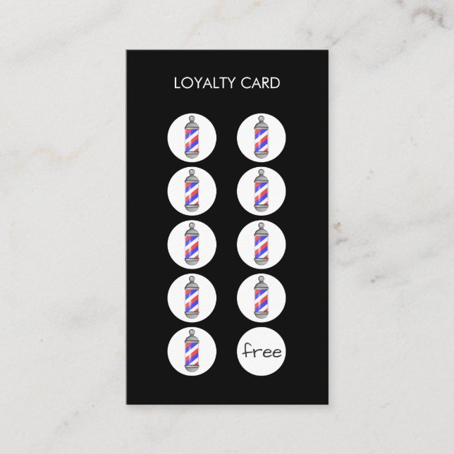 Barber Shop Loyalty Punch Carte de visite (Devant)