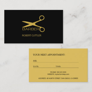 Barber shop luxury logo appointment template card