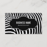 Barber Shop Modern Black & White Zebra Stripes