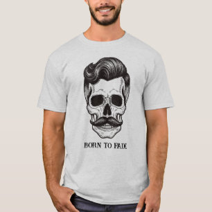 Barber Shop Moustache Skull Fade Master T-Shirt