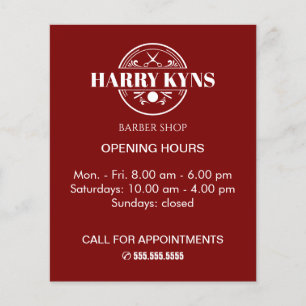 Barber shop opening hours custom flyer