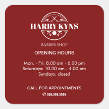 Barber shop opening hours custom