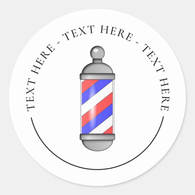Barber Shop Pole Classic Round Sticker (Front)