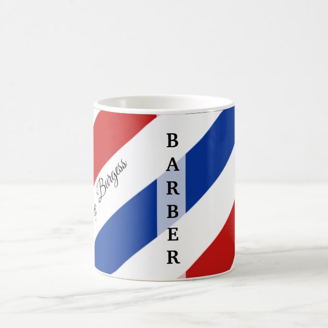 Barber Shop Pole Hairdresser Modern Coffee Mug (Center)