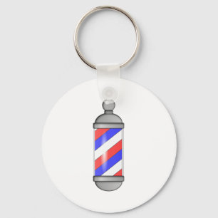 Barber Shop Pole Keychain