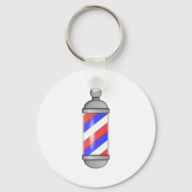 Barber Shop Pole Keychain (Front)