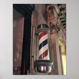 Barber Shop Pole Photo Poster