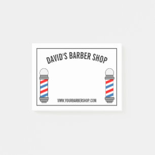 Barber shop pole sign custom business name post-it notes