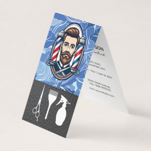 Barber Shop Poles   Hair Cutting Tools Business Card