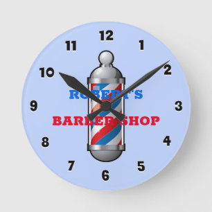 Barber Shop Poteau en coiffure Horloge ronde perso