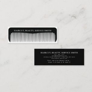 Barber Shop Professional Hair stylist comb modern Mini Business Card