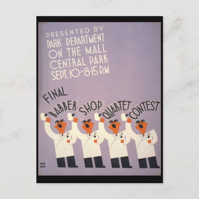 Barber Shop Quartet Postcard (Front)