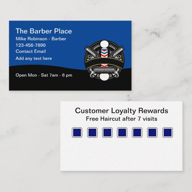 Barber Shop récompense les Cartes de visite (Devant / Derrière)