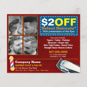 Barber Shop & Salon Customizable Coupon Template Flyer