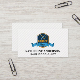 Barber Shop Scissors Badge Logo Business Card