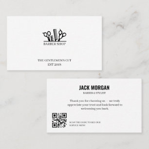 Barber Shop Scissors Comb Thank You Card