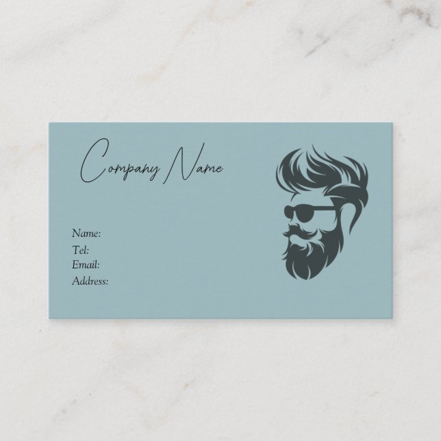Barber Shop, services, business card template. (Front)