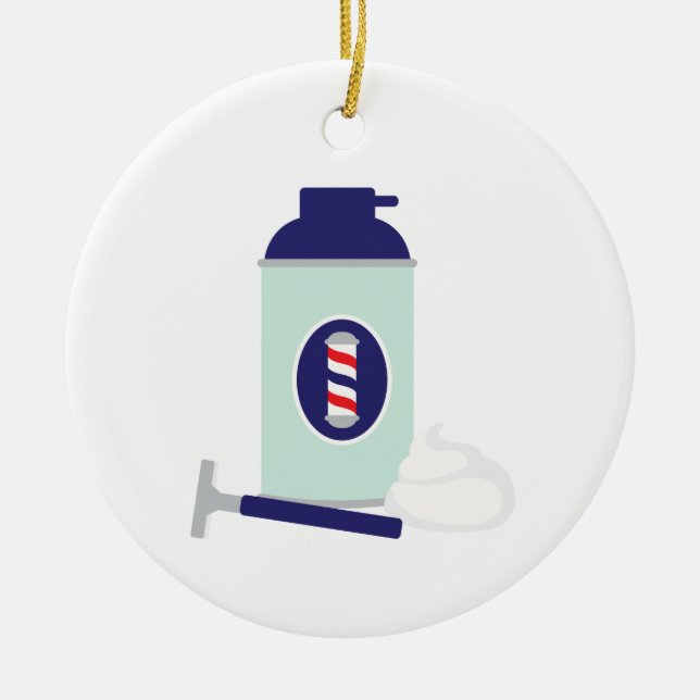 Barber Shop Shave Ceramic Ornament (Front)