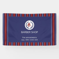 Barber shop simple red navy white stripes