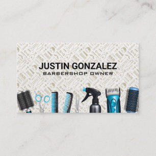 Barber Shop Stylish Tools   Pattern Business Card