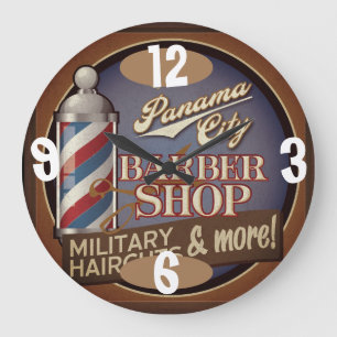 Barber Shop Time on a Large Clock