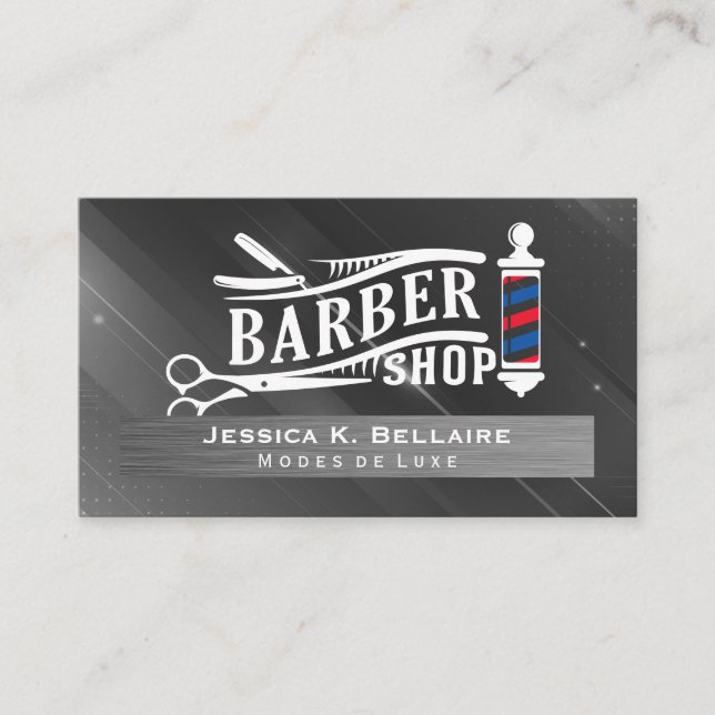 Barber Shop Tools | Barber Pole Appointment Card (Front)