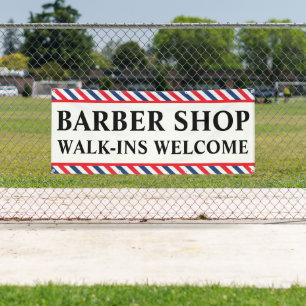 Barber Shop Walk Ins Welcome Business Advert Banner