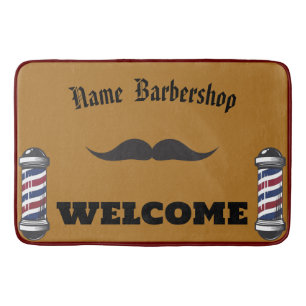 Barber Shop Welcome Barbershop Hair Style DIY NAME Bath Mat