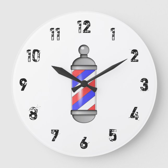 Barber Sign Large Clock (Front)