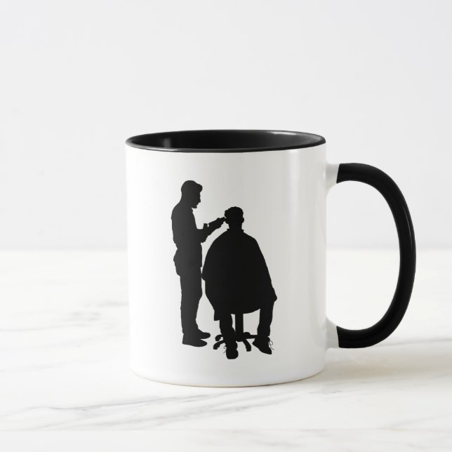 Barber Silhouette Mug  Personalize with Name (Right)