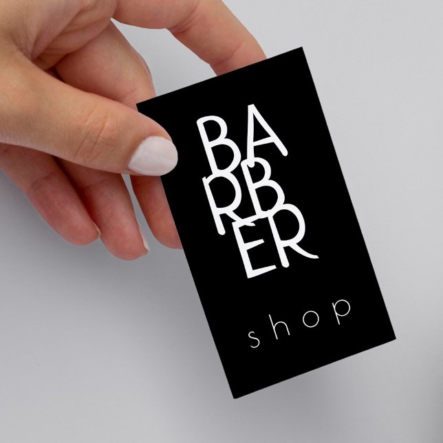 Barber simple modern typography black business card (Creator Uploaded)