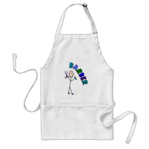 Barber Stick Person Design With Scissors/Comb Standard Apron