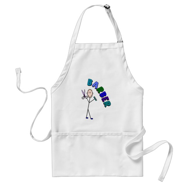 Barber Stick Person Design With Scissors/Comb Standard Apron (Front)