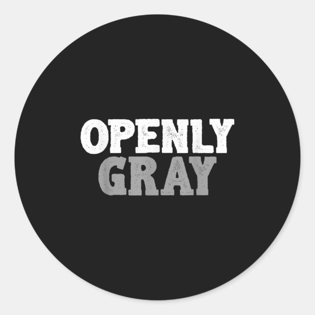 Barber Tees Ao Mens Funny &amp; Cute Openly Grey H Classic Round Sticker (Front)