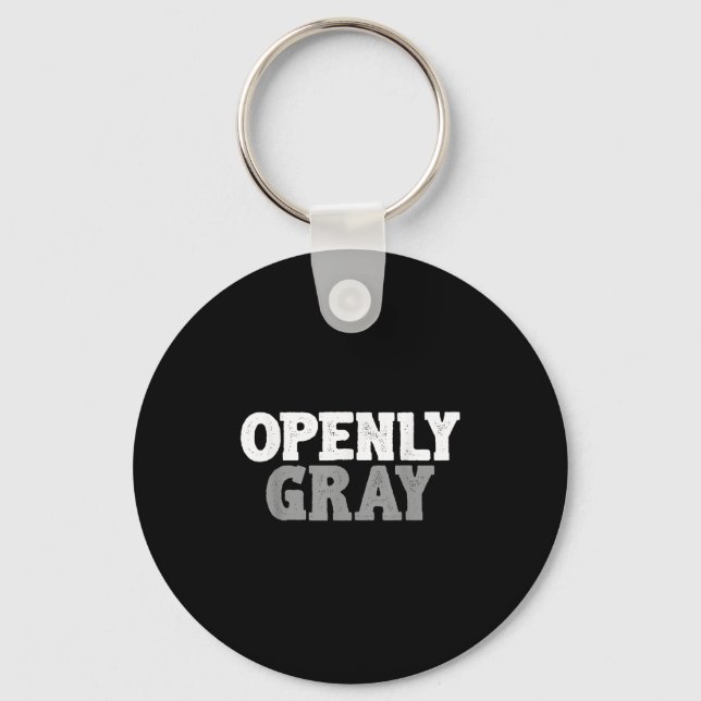Barber Tees Ao Mens Funny &amp; Cute Openly Grey H Keychain (Front)