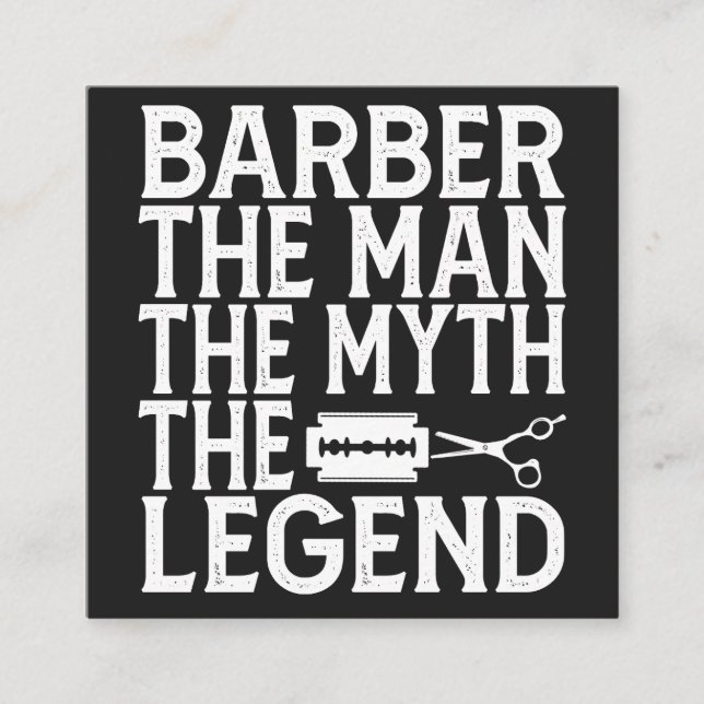  Barber The Man 2024 Square Business Card (Front)