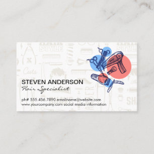 Barber Tools   Hair Specialist   Stylist Business Card