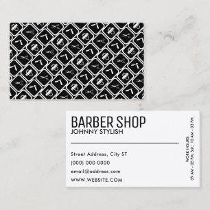 Barber tools pattern  business card