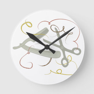 Barber Tools Round Clock
