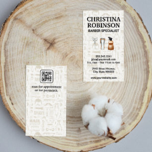 Barber Tools Set   Qr Code Business Card