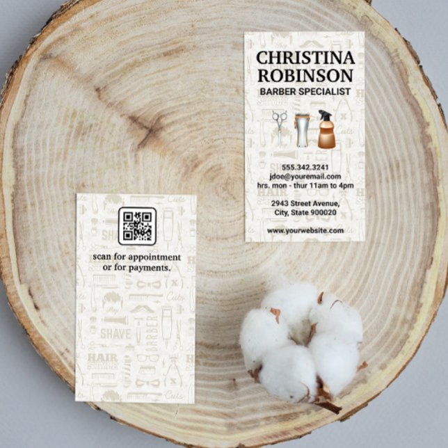 Barber Tools Set | Qr Code Business Card (Creator Uploaded)