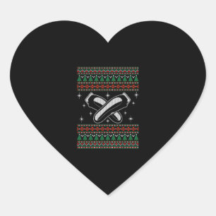 Barber Ugly Christmas Sweater Xmas Heart Sticker