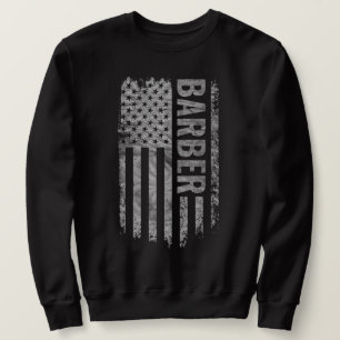 Barber USA Flag Distressed design Sweatshirt
