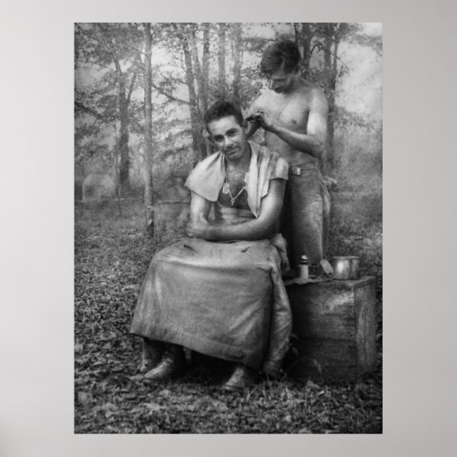 Barber - WWII - GI Haircut Poster (Front)